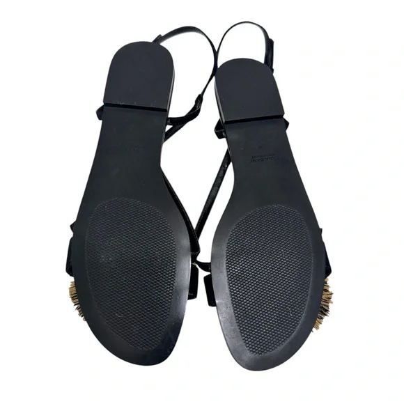 Zara Basic Collection Pom‎ Pom Strappy Flat Sandals Sz 8, - Picture 6 of 8